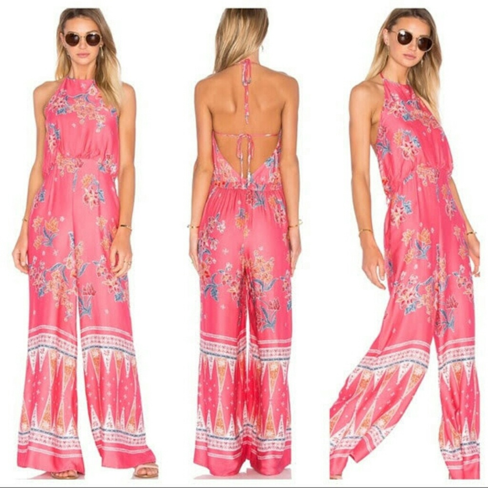 Coral Floral Gypsy Jumpsuit